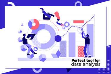 Data analysis concept flat design icon Royalty Free Vector