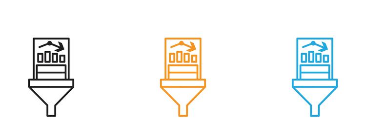 data filtering icon logo set collection for web vector image