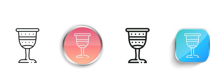 kiddush icon thin linear regular and button style vector image