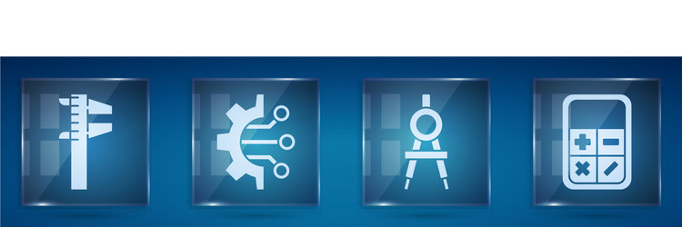 set calliper or caliper and scale algorithm vector image