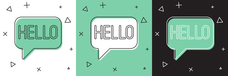 set hello in different languages icon isolated vector image