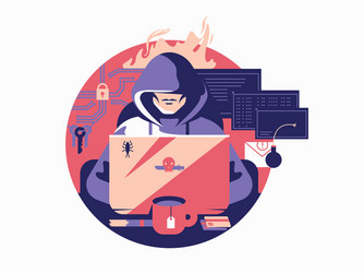 Shadowing Hacker Threat vector image