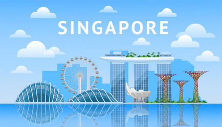 Singapore city skyline vector