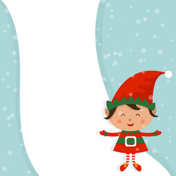 Cheerful Elf Holiday Card Vector Image