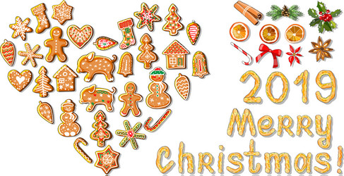 Gingerbread Christmas Set vector