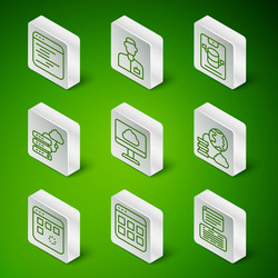 set line server data web hosting browser files vector image