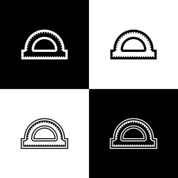 set protractor grid for measuring degrees icon vector image