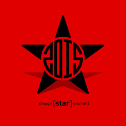star with new year date abstract design element vector image