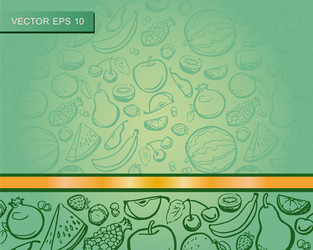 design template with fruits for print or web vector image