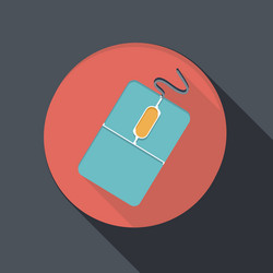 paper flat icon with a shadow computer mouse vector image