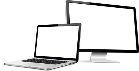 responsive web design laptop with computer screen vector