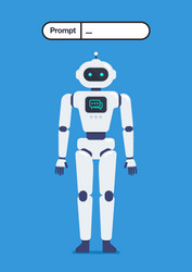 robot with prompt generator vector image