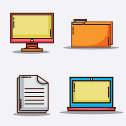 set data connection technology with information vector image