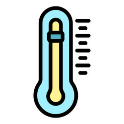 thermometer icon color outline vector