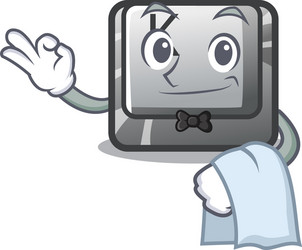 waiter button k on a character computer vector