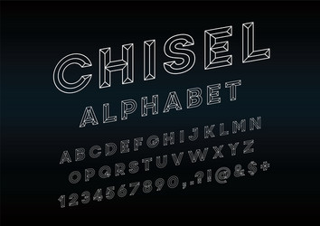 chisel font vector image