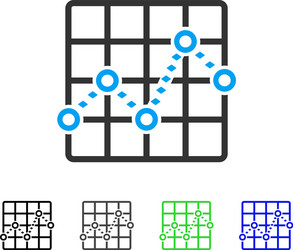 dotted line grid plot flat icon vector image