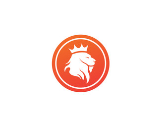 Lion Crown Logo - Regal Animal Emblem Vector Image