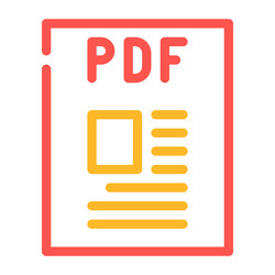 pdf file format document color icon vector