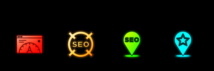 set website statistic seo optimization and map vector image