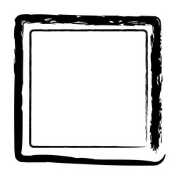 Simple double line square frame from black crayon vector