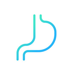 stomach pixel perfect gradient linear ui icon vector image