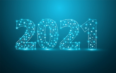 2021 new year text design with mesh stylish vector