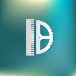 ruler and protractor characters geometry vector image
