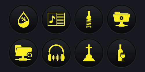 set ftp sync refresh settings folder headphone vector image