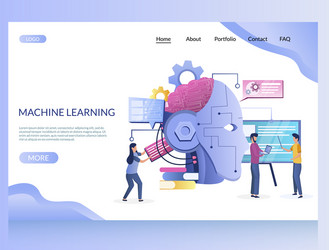 AI Machine Learning Website Template vector image