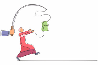 continuous one line drawing hand with fishing