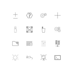 internet technologies linear thin icons set vector image