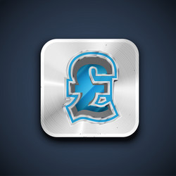 metallic 3d character from a font set vector image
