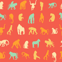 seamless pattern background with monkeys vector