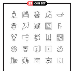 set 25 line style icons for web and mobile vector image