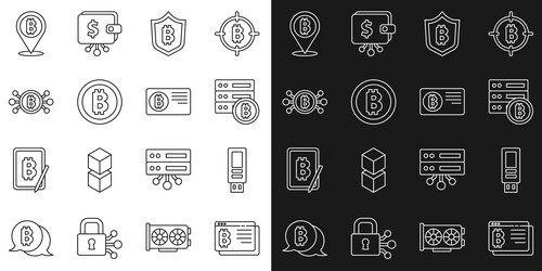 set line bitcoin in browser usb flash drive vector image
