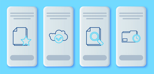 set line cloud with check mark document search vector image