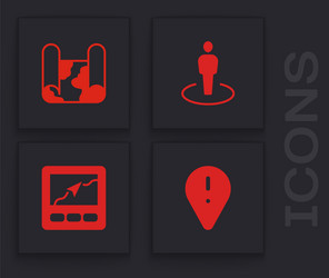 set location with exclamation mark folded map vector image