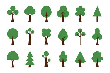 tree icon simple flat park isolated elements vector image