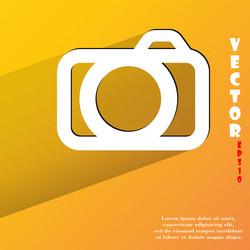 Camera flat modern web button with long shadow vector