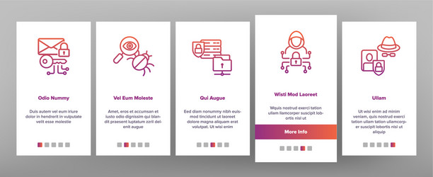 Cipher data protection onboarding mobile vector