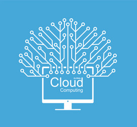 Cloud computing concept design vector