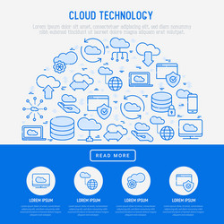 cloud computing technology concept in half circle vector