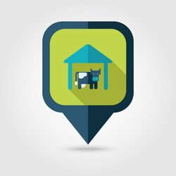 cowshed flat pin map icon pointer vector image