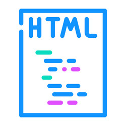 html file format document color icon vector image