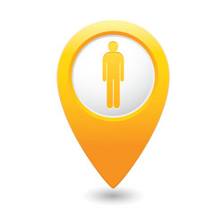 Man map pointer yellow vector