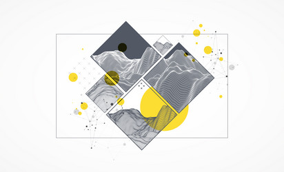 modern science or technology elements in square vector image