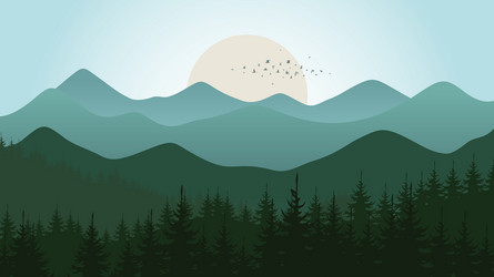 Mountains panorama forest mountain range Vector Image