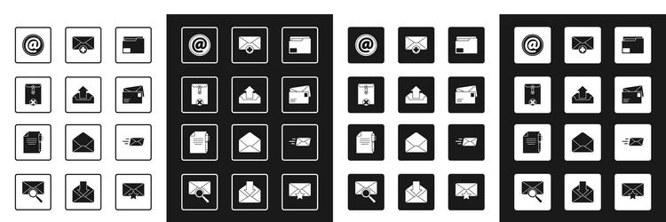 set document folder upload inbox delete envelope vector image