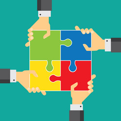 Concept of creative teamwork Royalty Free Vector Image